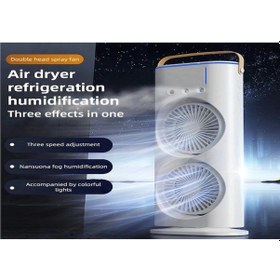 Resim Yifomall Kolay Taşınabilir İkili Sis Fanlı Taşınabilir Klima Ve Usb Şarjlı Serinletici Avize, Beyaz, 37.3x16x8.9 Cm, 1030g 