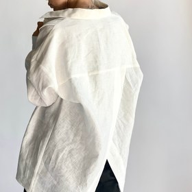 Resim Kadınlar İçin Şık Beyaz Uzun Kollu Gömlek - Hafif Polyester, Yaka ve Göğüs Cebi ile Düğmeli, Yarı Şeffaf, Makinede Yıkanabilir - Sonbahar/Kış İçin İdeal 