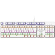 Resim Everest Lumos Beyaz USB Rainbow Aydınlatmalı Red Switch Full Anti-Ghosting Mekanik Klavye Gaming Oyuncu Klavyesi 