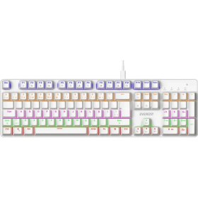 Resim Everest Lumos Beyaz USB Rainbow Aydınlatmalı Red Switch Full Anti-Ghosting Mekanik Klavye Gaming Oyuncu Klavyesi 