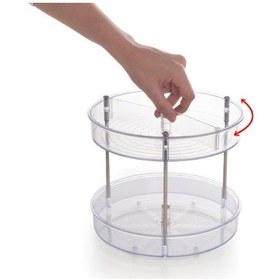 Resim Primanova Elpida 2 Katlı Döner Raf Şeffaf 