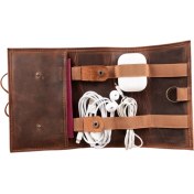 Resim Ronanna Deri Kablo Aksesuar Taşıma Çantası G2 Antik Kahve 