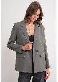 Resim Mixray 4516 Kadın Bezayağı Blazer Ceket Haki 