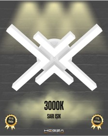 Resim Arana Beyaz Kasa, Sarı Işık Modern Plafonyer Led Avize Beyaz 