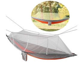 Resim Hamak 7410 Fileli ve Cibinlikli Pro Hamak 190x70cm Turuncu-Gri - Standart 