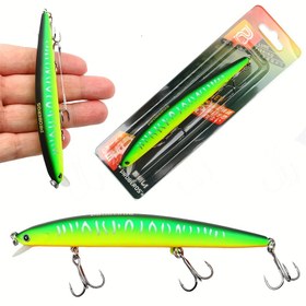 Resim 1 adet Gerçekçi Minnow Balıkçılık Yemi, 12.52cm/0.52oz - Karışık Renklerde Gerçekçi Yüzücü Crankbait, Sazan Balıkçılığı için Üçlü Kancalı Dayanıklı ABS Plastik Sert Yem, Balıkçılık Yemi 