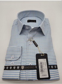 Resim Regularfit Mavi Kareli Erkek Gömlek Likralı Kesim Yapısıyla Ar045085-01 Koyu Mavi 