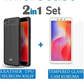Resim Microcase Xiaomi Redmi 6A Leather Tpu Silikon Kilif + Cam Koruma 292770335 - Seçenek / Cam Koruma-Tempered Glass Istiyorum 