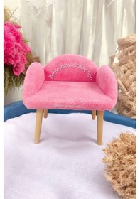 Resim Çocuk Sandalyesi, Pembe Rengi, Çocuk Pufu , Sırtlı Puf , Dekoratif Puf, Çocuk Dinleme Koltuğu Pembe 
