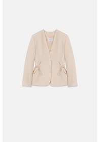 Resim Thalure Kadın Krem Beli Bağcıklı Blazer 