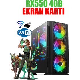 Resim Dmc N34X (PUBG,GTA 5) Amd Ryzen 5 5500 16GB 256GB SSD,500GB HDD,RX550 4GB Masaüstü Oyuncu Bilgisayarı 