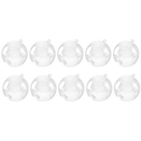 Resim Homyl 10 Adet Temizle Plastik Top Dıy Yılbaşı Ağacı Asılı 40mm 