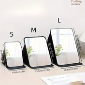 Resim Taşınabilir Katlanabilir Suni Deri Makyaj Aynası HD Cam Yüzeyli - Yurtlar, Seyahat ve Güzellik Hediyeleri için İdeal 