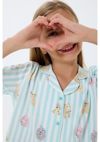 Resim Rolypoly Kız Çocuk Yeşil Gömlek Pijama Takım 5274-49706 Yeşil 