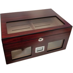 Resim Falconetti Rc59kr Bordo 2 Katlı Camlı Dijital Humidor Puro Kutusu 