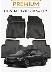 Resim Honda Civic 2016+ Fc5 Uyumlu 3d Oto Paspas Premium 