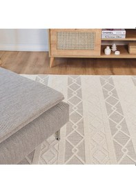 Resim Kaşmir Halı 7/24 İskandinav Larus Grey 200x290 CM Salon Mutfak Halısı Yolluk Kilim 