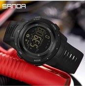 Resim Oldfriend Sanda Erkek Spor Saati Sayaç Ve Suya Dayanıklı 50m Siyah Kauçuk Kordon Diğer 