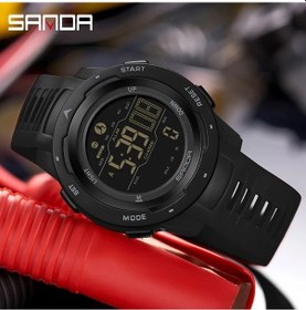 Resim Oldfriend Sanda Erkek Spor Saati Sayaç Ve Suya Dayanıklı 50m Siyah Kauçuk Kordon Diğer 