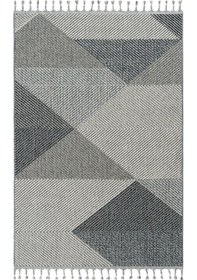 Resim Cool Elit 08 Gri Multi Bukle Etnik Örgü Desen Salon Mutfak Koridor Halısı Kesme Yolluk 