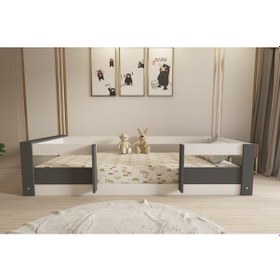 Resim Herseycik Ninnimo Montessori 90X190 Yatak Uyumlu Karyola M7-14 Antrasit - Beyaz 