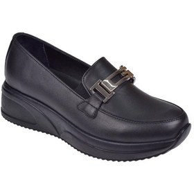 Resim Beety Hakiki Deri Dolgu Taban Kadın Ayakkabı Bee-2237 Siyah-siyah Siyah 