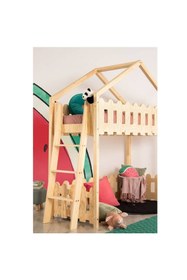 Resim MiniWood Markaawm Oyun Alanlı Ranza Montessori Yatak Ahşap Çocuk Ranza 