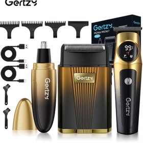 Resim Profesyonel saç kesme ve tıraş makinesi seti, sakal düzeltici, burun kılı düzeltici, elektrikli saç düzeltici set, USB şarj edilebilir erkek düzeltici seti, Noel hediyesi, Babalar Günü Hediyesi 