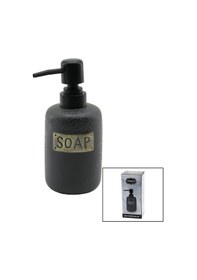 Resim Kısa Antrasit Gri - Mat Desen Seramik Sıvı Sabunluk 4989 Çok Renkli 