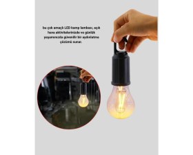 Resim Zero Land Storozde Şarjlı Kancalı LED Lamba – Kamp, Balkon ve Acil Durum Işığı 