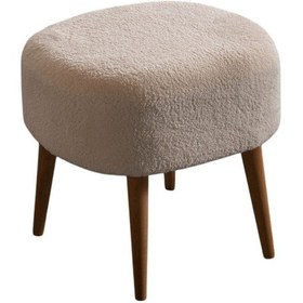 Resim Barel Yuvarlak 4 Ayaklı Çok Amaçlı Puf Krem Krem 