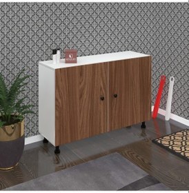 Resim Kenzlife Ayakkabılık Merkub4 Cvzbyz 68 100 32 Kapaklı 4 Raflı 20 Çift Ayakkabı Kapasitesi Ahşap 