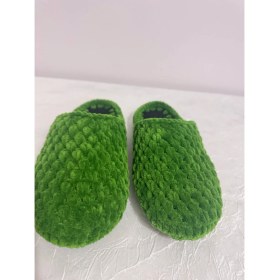Resim Merut Style El Örgüsü Kadife Ip Yeşil Ev Terliği 