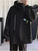 Resim Planet Butik Kurbağa Hoodie Siyah 