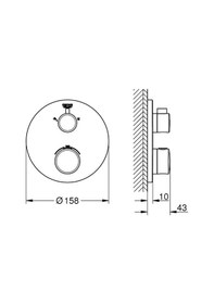 Resim Grohe 24080000 Grohtherm Termostatik Banyo Duş Bataryası 2 Çıkışlı Divertö Krom 