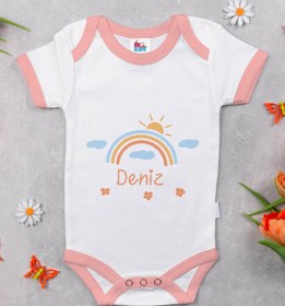 Resim BK Kids Kişiye Özel Pembe Bebek Body Zıbın - Model 169 