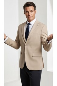 Resim Plus Scorpion Erkek Slim Fit Çift Düğme Çift Yırtmaçlı Blazer Ceket - Premium Dokulu Kumaş 