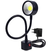 Resim Matkap Makineleri İçin Endüstriyel Sınıf Led Çalışma Lambası, Manyetik Tabanlı 220v Kaz Boynu Lamba, Siyah 