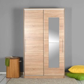 Resim Adore Elit Plus 120 cm Aynalı Sürgülü Gardırop - Sonoma 