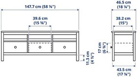 Resim Tv sehpası, beyaz vernik-açık kahverengi, 148x47 cm 