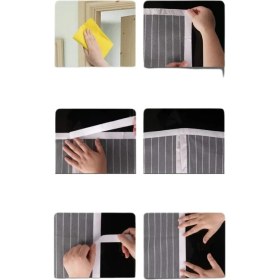 Resim Selfbuysell Çift Taraflı Bant Hediyeli Mıknatıslı Kapı Sinekliği Kendinden Kapanan File Tül 