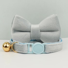 Resim Cat collar Safety Bell cat collar 92726 - Ice BLUE Leash + Bow Tie / S/M 