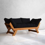 Resim Woodesk Adalar Masif Tik-Siyah Renk 2li Kanepe CPT8105-210 
