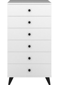 Resim Simple Şifonyer 6 Çekmeceli 60x44x112 Beyaz Beyaz 