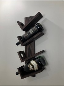 Resim Ahşap Şaraplık, Doğal Ahşap 4'lü Dekoratif Şaraplık, Venge 