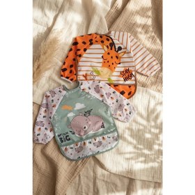 Resim Babydonat Bambini Su Geçirmez Uzun Kollu Mama Önlüğü 2'li Set - Leke Tutmaz, Cepli Ek Gıda ve Aktivite Önlüğü (Zürafa & Koala) 6-24 Ay 