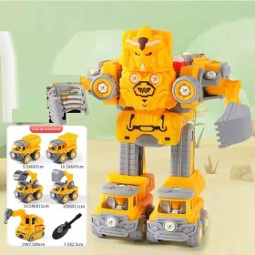 Resim Brother Toys Sök Tak Birleşip Robot Olan 5 Adet Kırılmaz Iş Makinesi Söktak Oyuncak 