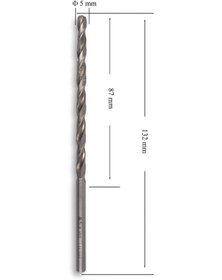 Resim Mte 5 Mm Uzun Metal Matkap Ucu Hss Dın 340 