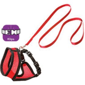 Resim Karlıe Kedi Göğüs Tasma 38cm Kırmızı-siyah 