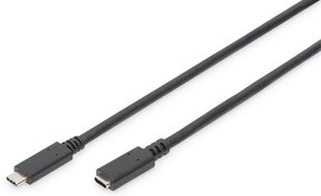 Resim Ak-300210-020-S Usb Tip C™ Uzatma Kablosu Tip C Erkek Tip C Dişi 2 Metre 3A 480Mb 2.0 Versiyon Ce Siyah Renk 